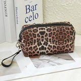 90138, LEOPARD PRINT COSMETIC POUCH BAG