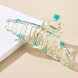 90151, SINGLE KNOT REAL FLOWER RESIN HAIR CLAW HAIR CLIP