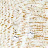 90170, SEASHELL CHARM MIXED BEADED DANGLE EARRING