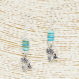 90171, MERMAID CHARM MIXED BEADED DANGLE EARRING