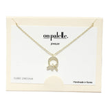 90212, DAINTY KNOT CUBIC ZIRCONIA PENDANT NECKLACE