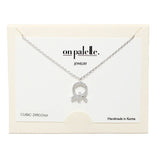 90212, DAINTY KNOT CUBIC ZIRCONIA PENDANT NECKLACE