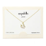 90219, DAINTY PAVE BUTTERFLY PENDANT NECKLACE, CUBIC ZIRCONIA