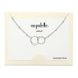 Dainty Double Ring Pendant Necklace - view 2