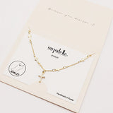 90227, DAINTY PAVE CROSS CHARM ANKLET, CUBIC ZIRCONIA, RELIGIOUS
