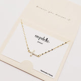 90230, DAINTY PAVE SIDE CROSS PENDANT NECKLACE, CUBIC ZIRCONIA, RELIGIOUS