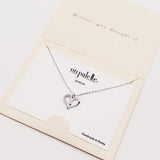 90232, DAINTY PAVE VALENTINES HEART PENDANT NECKLACE, CUBIC ZIRCONIA