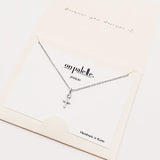 90238, DAINTY CROSS PENDANT NECKLACE, RELIGIOUS, CUBIC ZIRCONIA