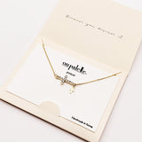 90252, DAINTY PAVE SIDE CROSS PENDANT NECKLACE, CUBIC ZIRCONIA, RELIGIOUS