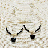 90269, DAINTY BUTTERFLY CHARM BEADED EARRING