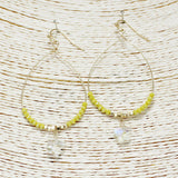 90269, DAINTY BUTTERFLY CHARM BEADED EARRING