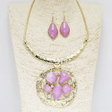 90274, GEOMETRIC CELLULOID ACETATE ACCENT ROUND NECKLACE