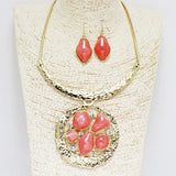 90274, GEOMETRIC CELLULOID ACETATE ACCENT ROUND NECKLACE