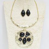 90274, GEOMETRIC CELLULOID ACETATE ACCENT ROUND NECKLACE