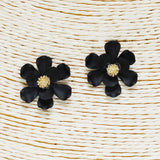 90278, FLOWER RUBBER COATED STUD EARRING