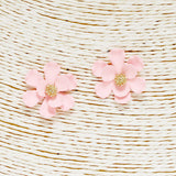 90278, FLOWER RUBBER COATED STUD EARRING