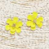 90278, FLOWER RUBBER COATED STUD EARRING