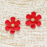 90278, FLOWER RUBBER COATED STUD EARRING