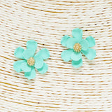 90278, FLOWER RUBBER COATED STUD EARRING