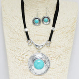 90286, ROUND TURQUOISE STONE ACCENT NECKLACE