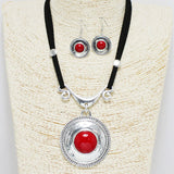 90286, ROUND TURQUOISE STONE ACCENT NECKLACE