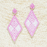 90311, DIAMOND SHAPE SEED BEADED EARRING