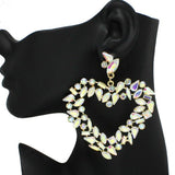 Heart Multi Rhinestone Earring, Valentine's DAY