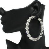 90315, 60MM DIAMOND RHINESTONE HOOP EARRING