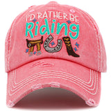90379, "I'D RATHER BE RIDING" WESTERN VINTAGE BALL CAP
