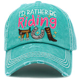 90379, "I'D RATHER BE RIDING" WESTERN VINTAGE BALL CAP