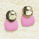 Geometric Wood Accent Earring