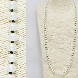90387, 60" LONG PEARL BEADED NECKLACE