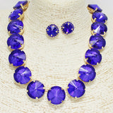 90402, MULTI ROUND CONE RHINESTONE NECKLACE SET, EVENING, WEDDING & BRIDAL, PROM