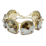 90403, MULTI ROUND CONE RHINESTONE ELASTIC CUFF BRACELET, BRIDAL, WEDDING, PROM