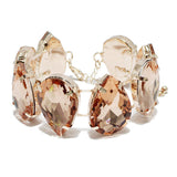90404, MULTI TEARDROP RHINESTONE ELASTIC CUFF BRACELET, BRIDAL, WEDDING, PROM