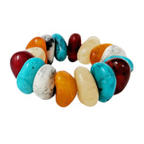 90407, RESIN COLOR STONE STRETCH BRACELET