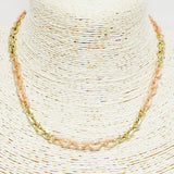 90433, DAINTY TWO TONE CHAIN LINKED NECKLACE