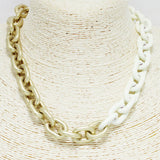 90436, TWO TONE CHAIN LINKED NECKLACE