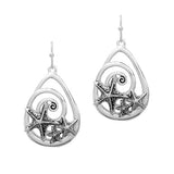 Starfish Accent Swirl Metal Earring