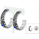 90466, RHINESTONE ACCENT FILIGREE HOOP EARRING