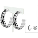 90466, RHINESTONE ACCENT FILIGREE HOOP EARRING