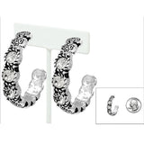 90467, RHINESTONE ACCENT FILIGREE HOOP EARRING