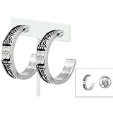 90468, RHINESTONE ACCENT FILIGREE HOOP EARRING