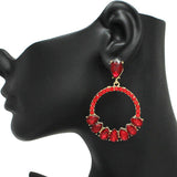 90470, MULTI RHINESTONE EVENING EARRING, WEDDING, BRIDAL, PROM
