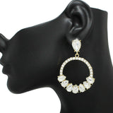 90470, MULTI RHINESTONE EVENING EARRING, WEDDING, BRIDAL, PROM