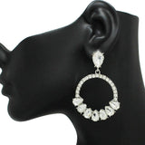 90470, MULTI RHINESTONE EVENING EARRING, WEDDING, BRIDAL, PROM