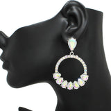 90470, MULTI RHINESTONE EVENING EARRING, WEDDING, BRIDAL, PROM