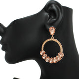 90470, MULTI RHINESTONE EVENING EARRING, WEDDING, BRIDAL, PROM