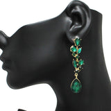 90471, MULTI RHINESTONE EVENING EARRING, WEDDING, BRIDAL, PROM