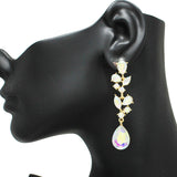 90471, MULTI RHINESTONE EVENING EARRING, WEDDING, BRIDAL, PROM